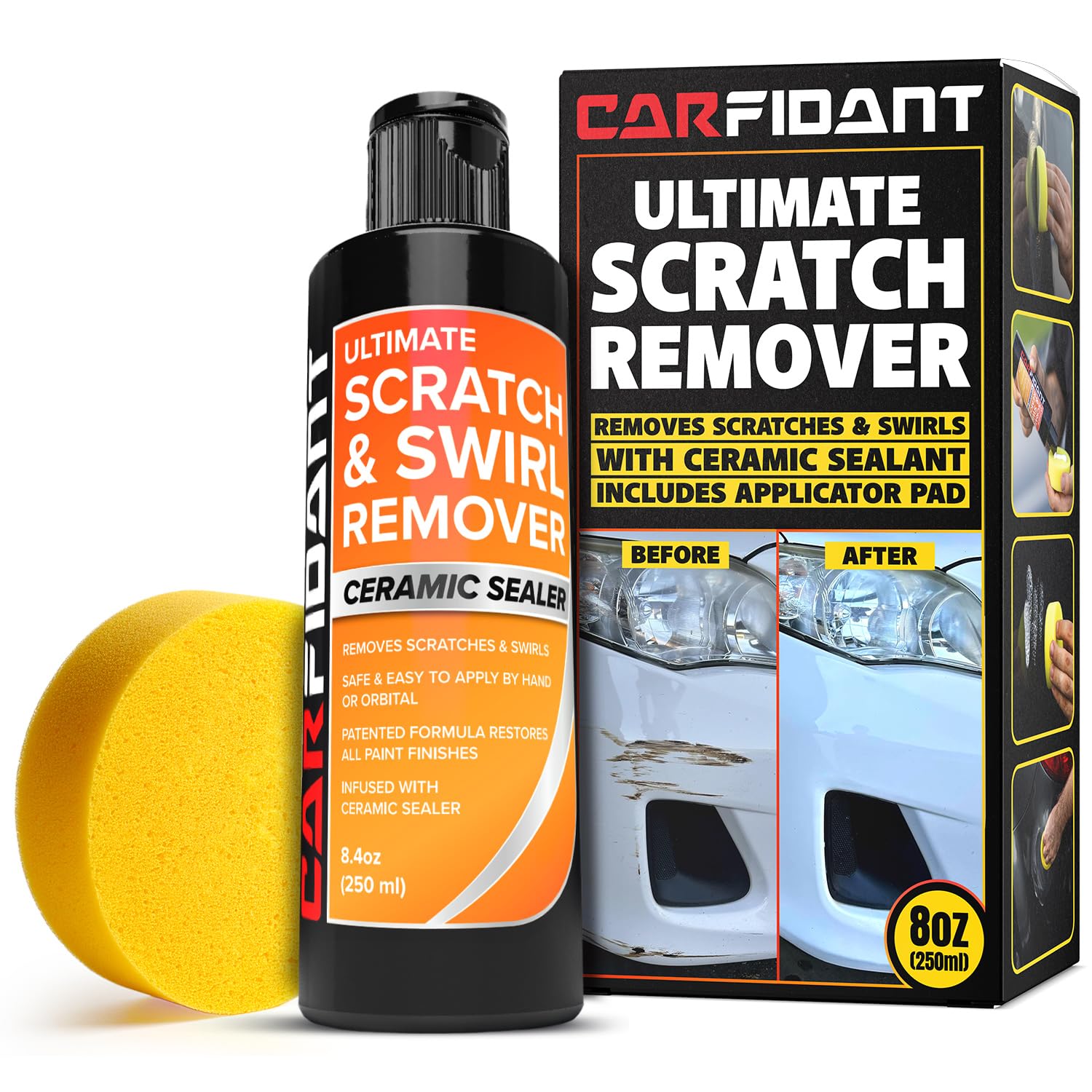 Carfidant frontal del envase mostrando producto profesional y fácil uso