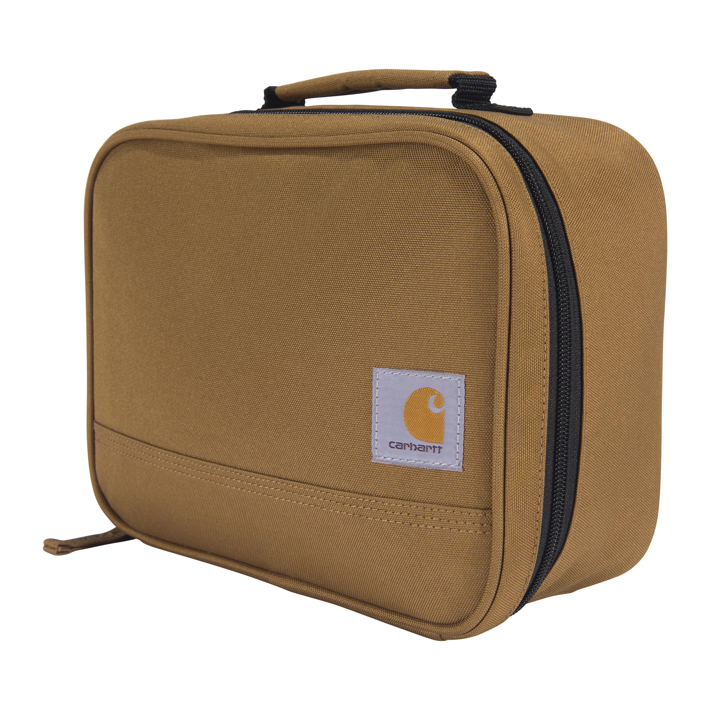 Carhartt lonchera frontal marrón mostrando diseño resistente y capacidad