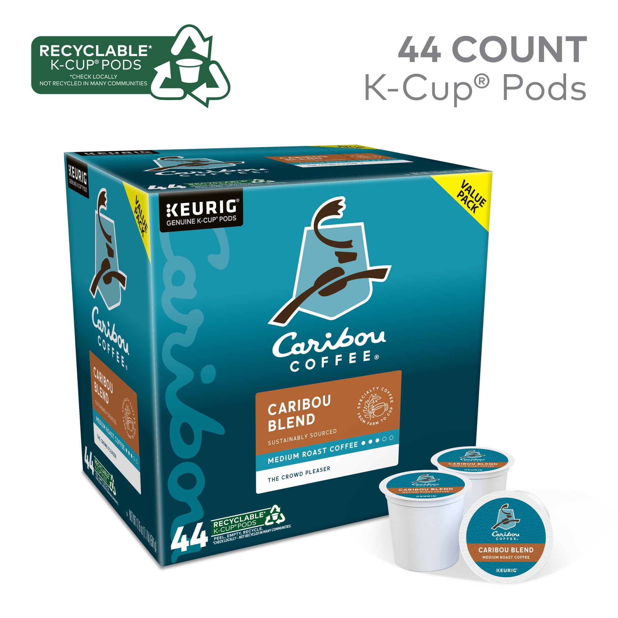 Caribou Coffee taza servida con espuma ligera beneficiando sabor equilibrado