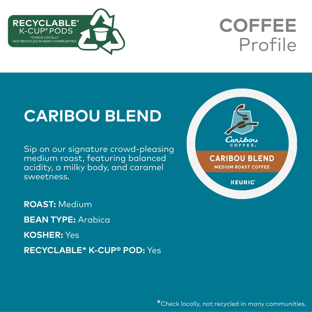 Caribou Coffee ground beans texture emphasizing fresh medium-roast quality
