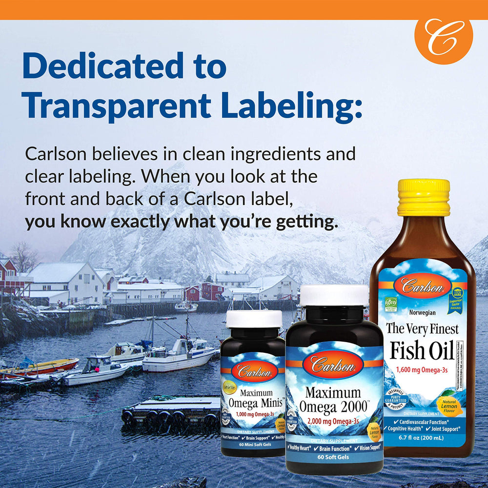 Carlson certification labels close-up demonstrating IFOS and IGEN non-GMO verification