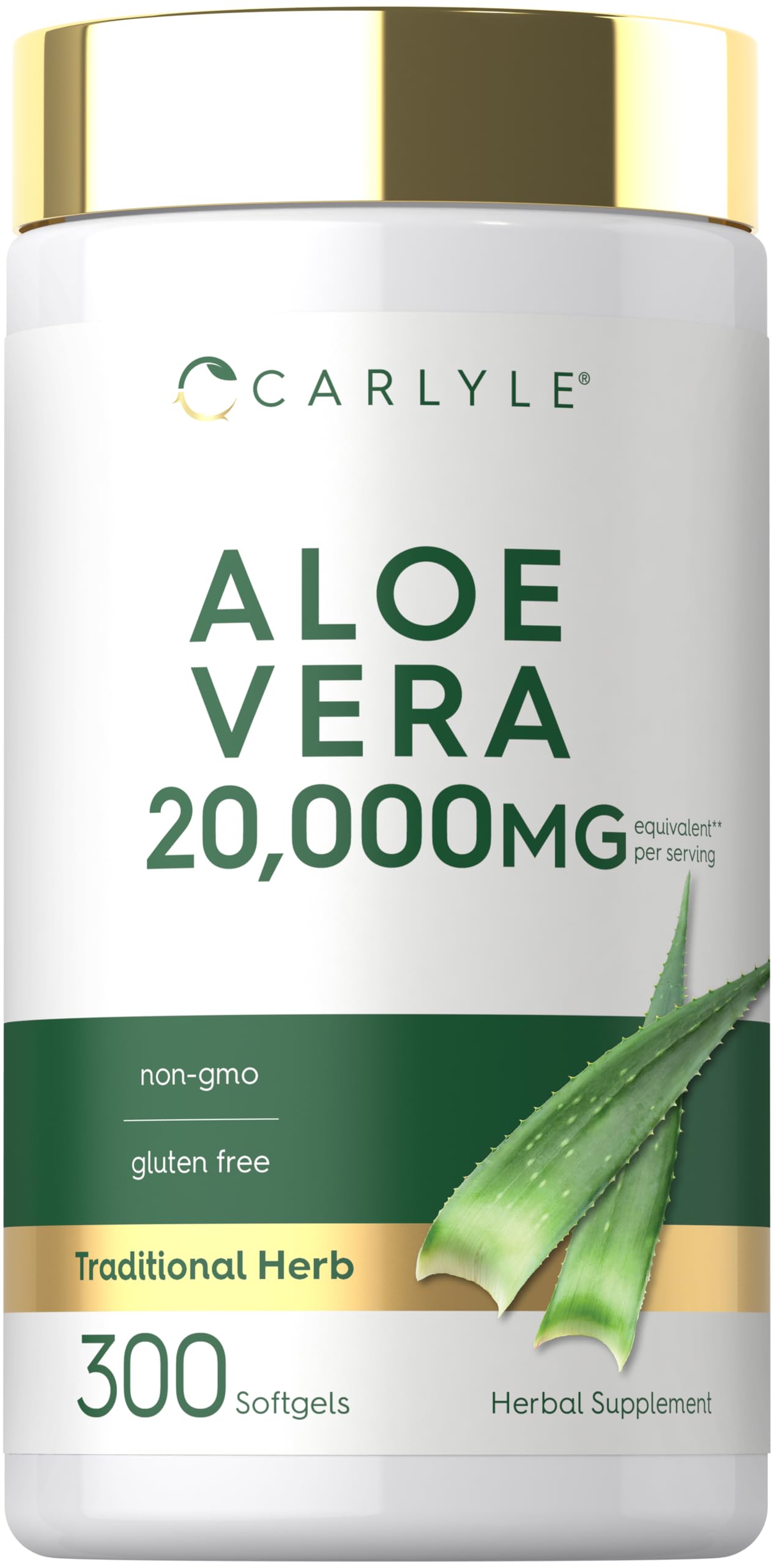 Carlyle frasco frontal mostrando 300 cápsulas y envase claro que inspira confianza