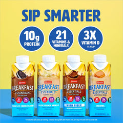 Carnation Breakfast Essentials servido en vaso frío para consumo rápido y aporte nutritivo