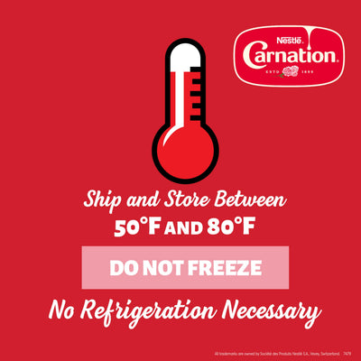 Label close-up on Carnation tub highlighting real dairy ingredients