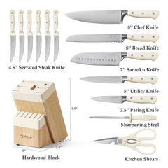 CAROTE close-up del filo del cuchillo chef, precisión de corte para preparar alimentos más rápido