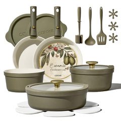 CAROTE front view showing full 21-piece set and organized contents benefit