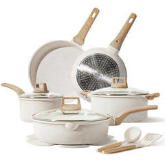 CAROTE full 14-piece set displayed with lids showing organized storage benefit