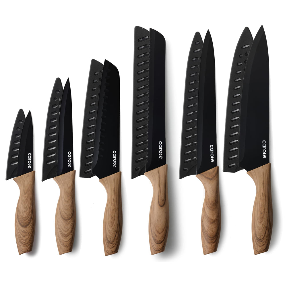 CAROTE front view of full 12-piece set showing neat arrangement and storage benefit