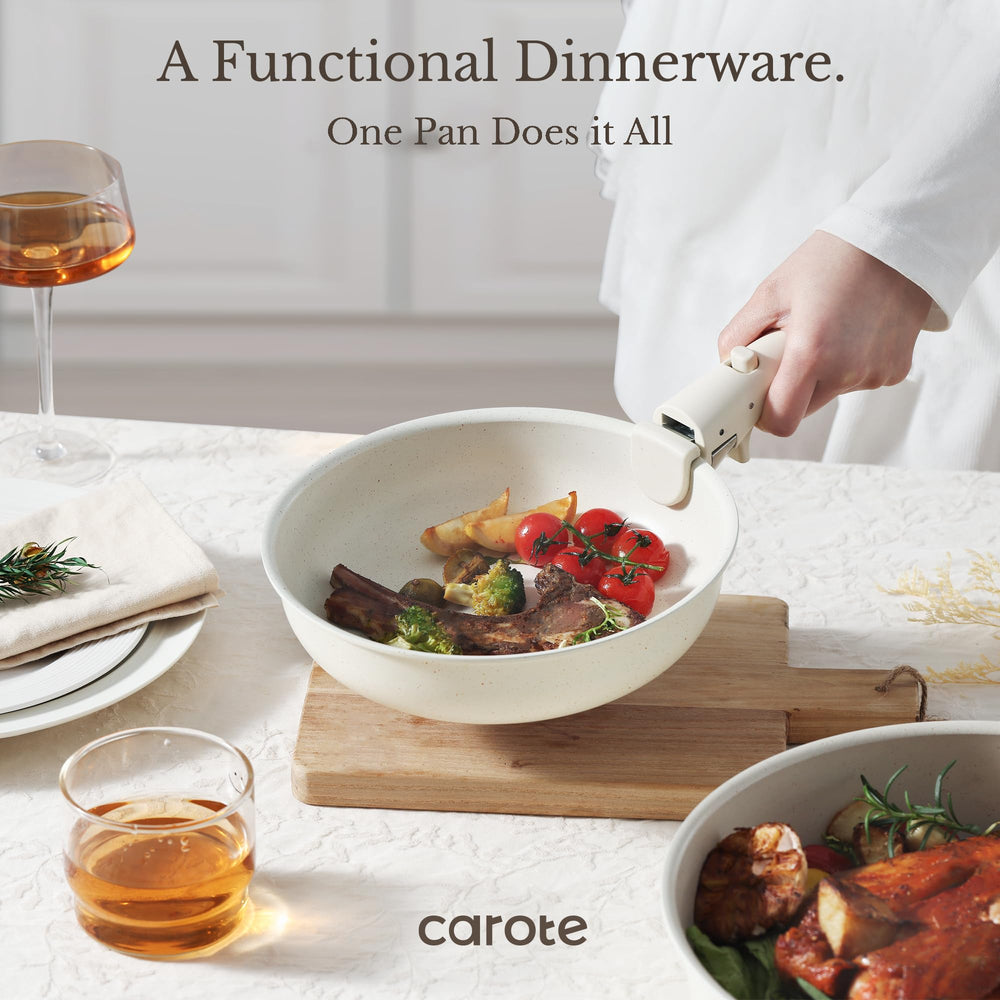 CAROTE glass lids and fridge storage lids displayed for monitoring and storing