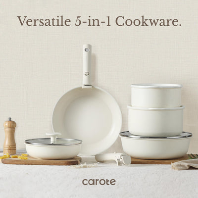 CAROTE sauté pan in oven without handle showing oven-safe versatility