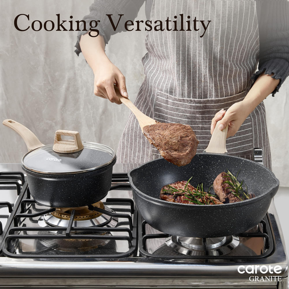 CAROTE sartén en cocina con alimentos, solución práctica para cocinar