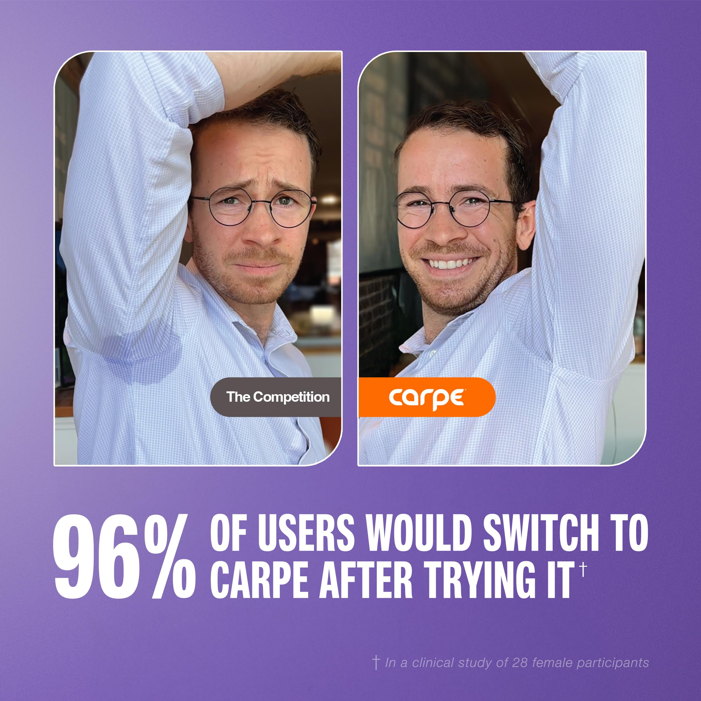 Hand holding Carpe to show size and portability for on-the-go benefit
