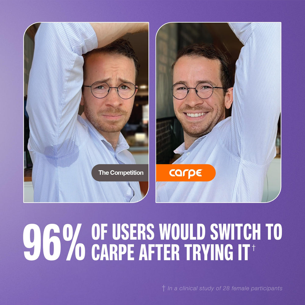 Hand holding Carpe to show size and portability for on-the-go benefit