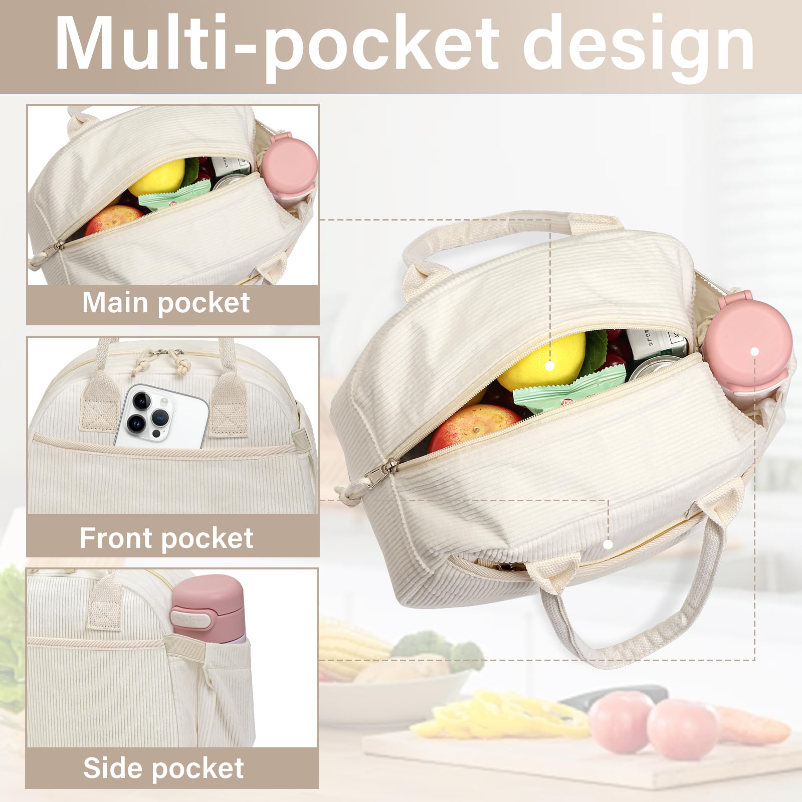 Carry bloom detalle de cremalleras y asas reforzadas para mayor durabilidad