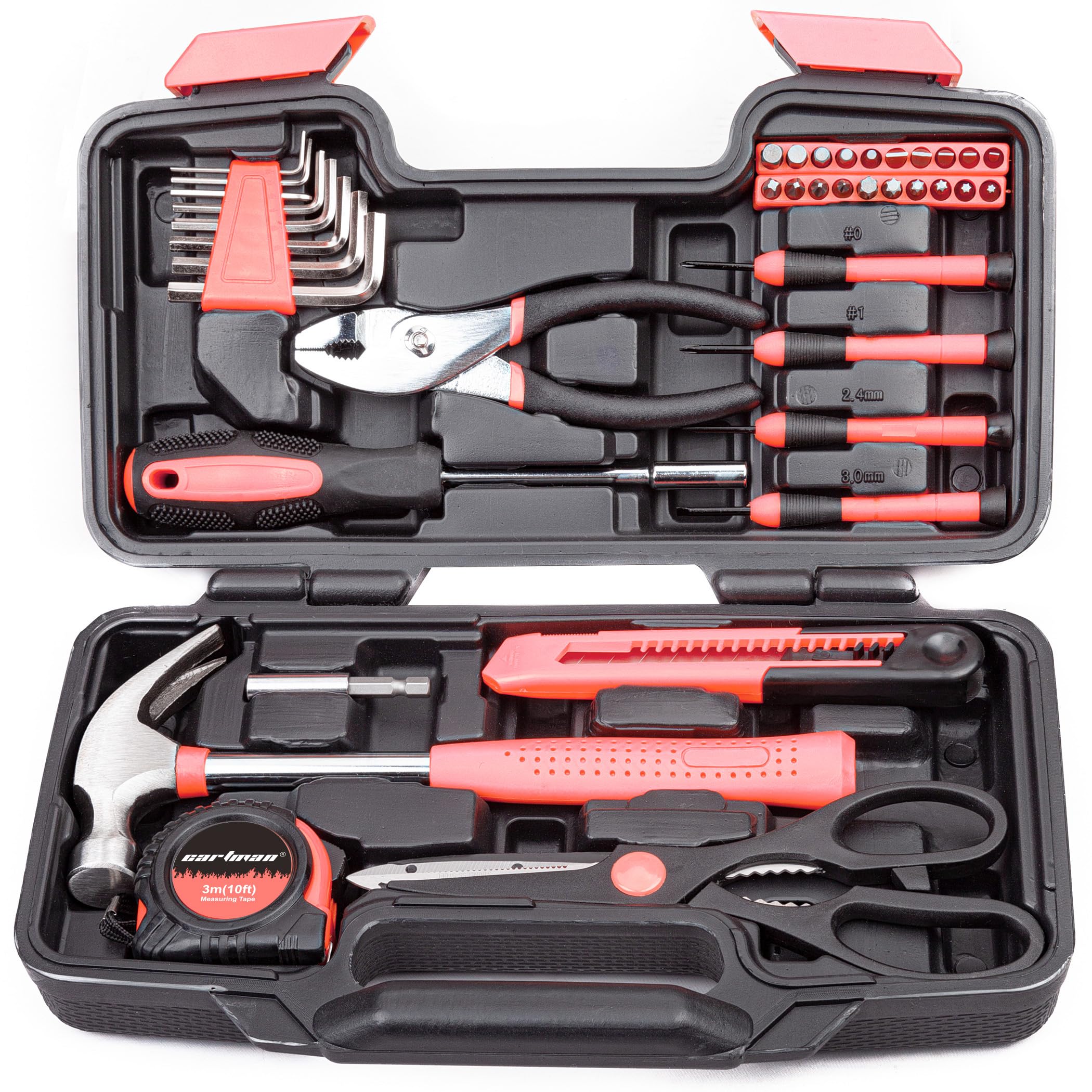 CARTMAN pink case front view showing compact portability and organized storage benefit