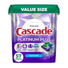 Cascade empaque frontal mostrando 57 ActionPacs y ventaja de limpieza