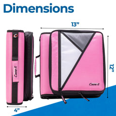 Case-it bolsillo acolchado abierto con tablet de 13" demostrando protección segura