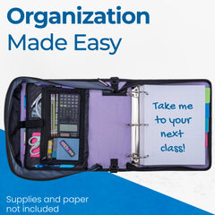 Case-it bolsillo externo con cremallera para guardar lápices y objetos seguros