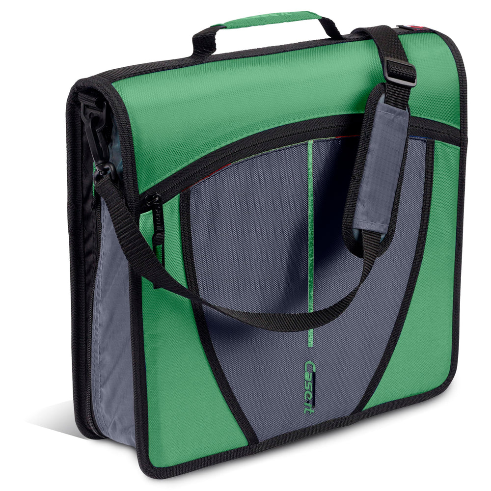 Case-it vista frontal con cremallera mostrando organización y seguridad.