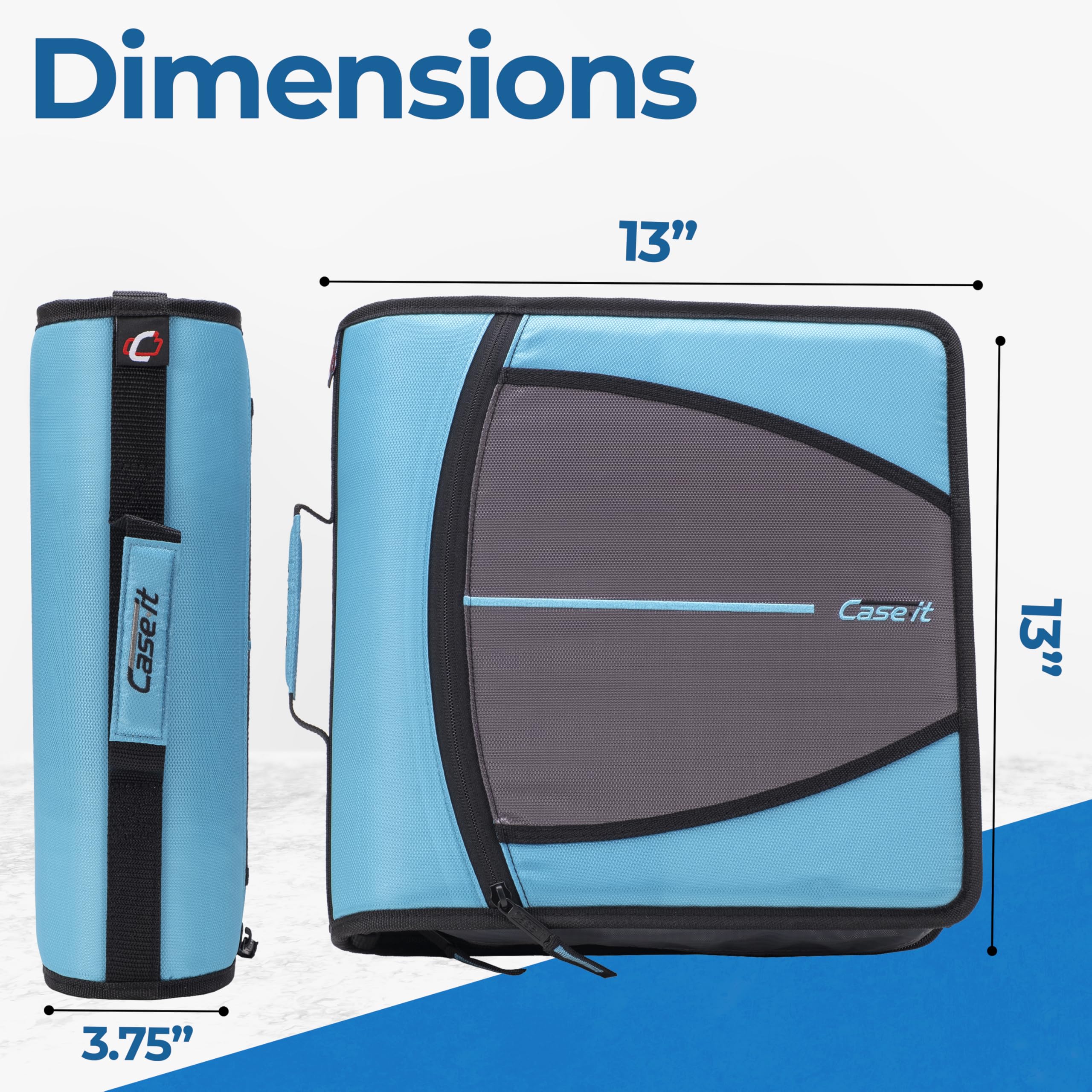 Case-it primer plano de anillos 3 pulgadas que aseguran hasta 600 hojas sin desorden