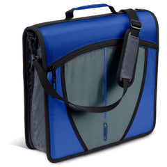Case-it vista frontal carpeta midnight blue con cremallera y asa, organización segura