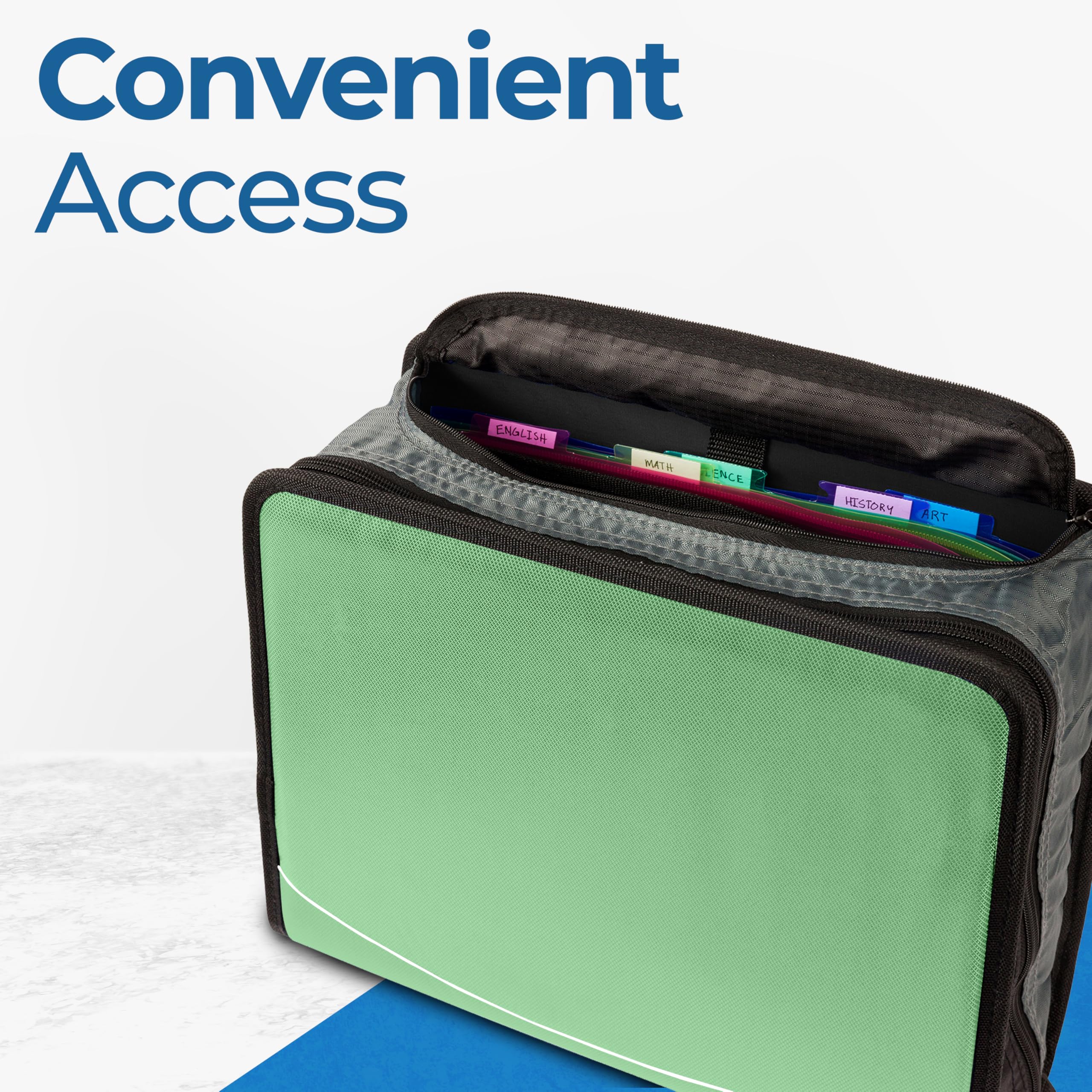 Case-it interior con archivo expandible de 5 solapas para separar materias.