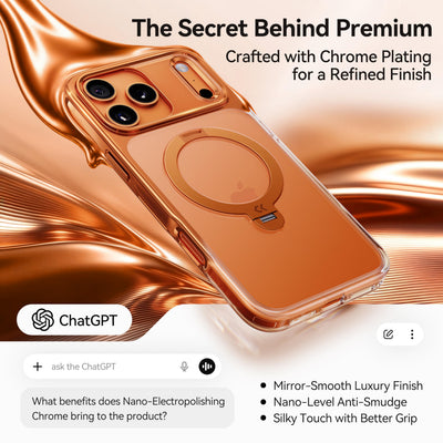 CASEKOO 360° spin stand holding iPhone hands-free for video calls and streaming