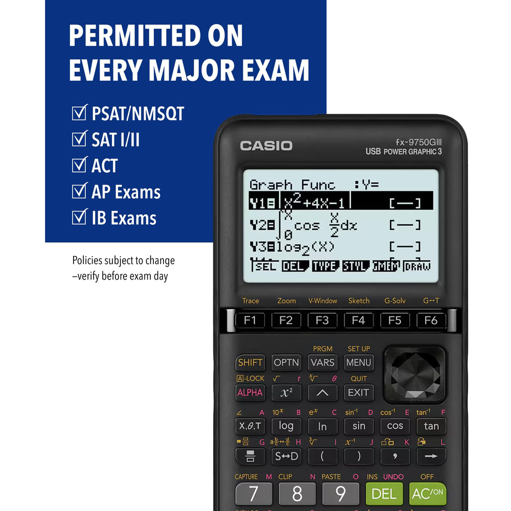 Casio fx-9750GIII keypad detail for fast entry and easy navigation