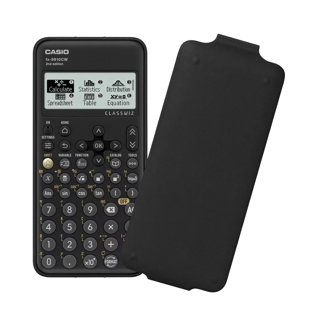Casio FX-9910CW vista frontal con pantalla y teclado claros