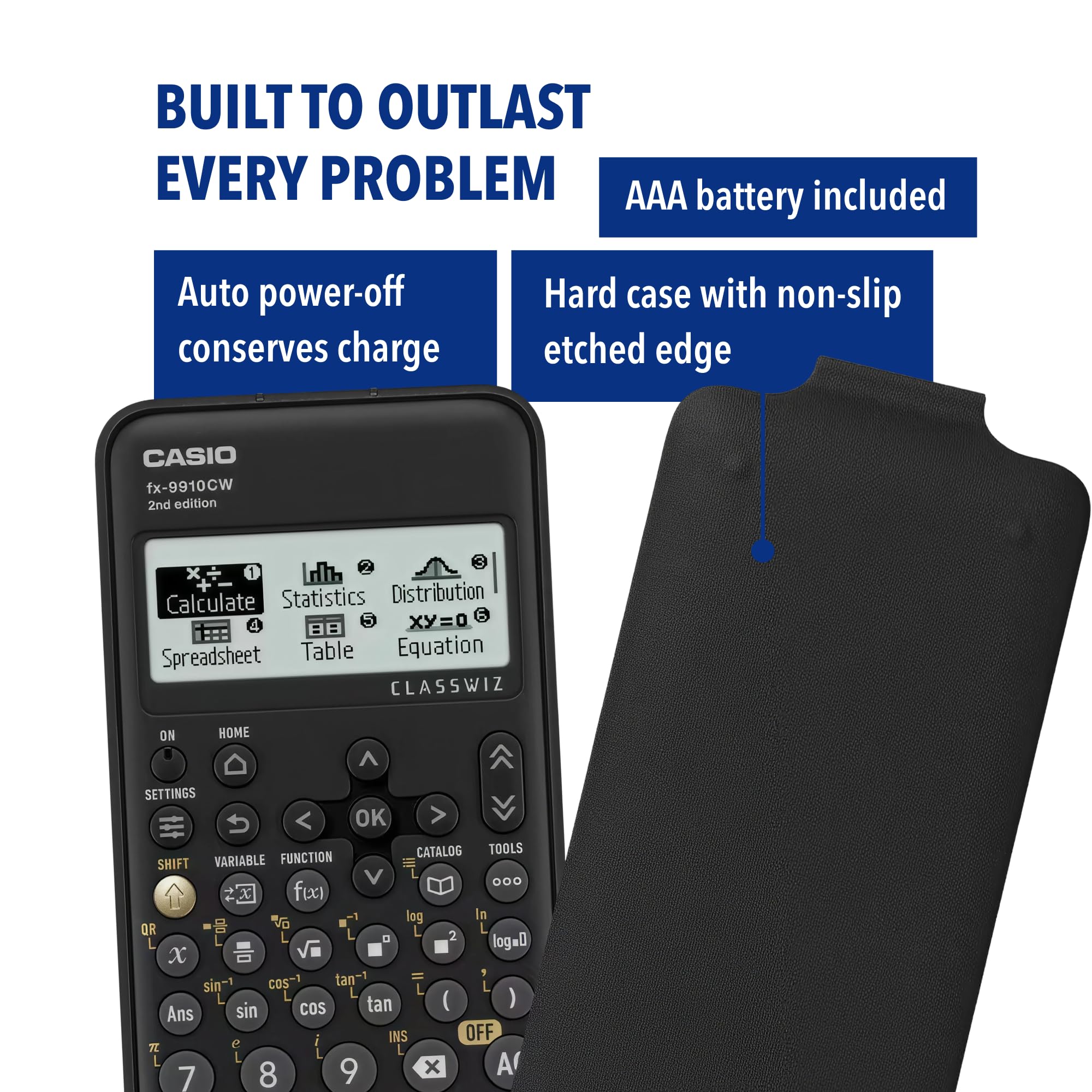 Casio FX-9910CW con funda protectora que prolonga vida útil