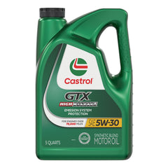 Castrol GTX vista frontal botella 5W-30 mostrando protección para motor