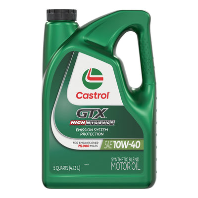 Castrol GTX etiqueta frontal mostrando el envase y protección