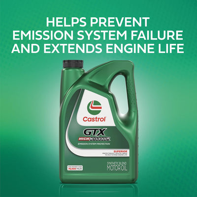 Castrol GTX vertiendo aceite en motor ofreciendo protección inmediata
