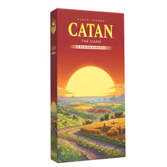 CATAN vista frontal del contenido y piezas, facilita ampliar partidas
