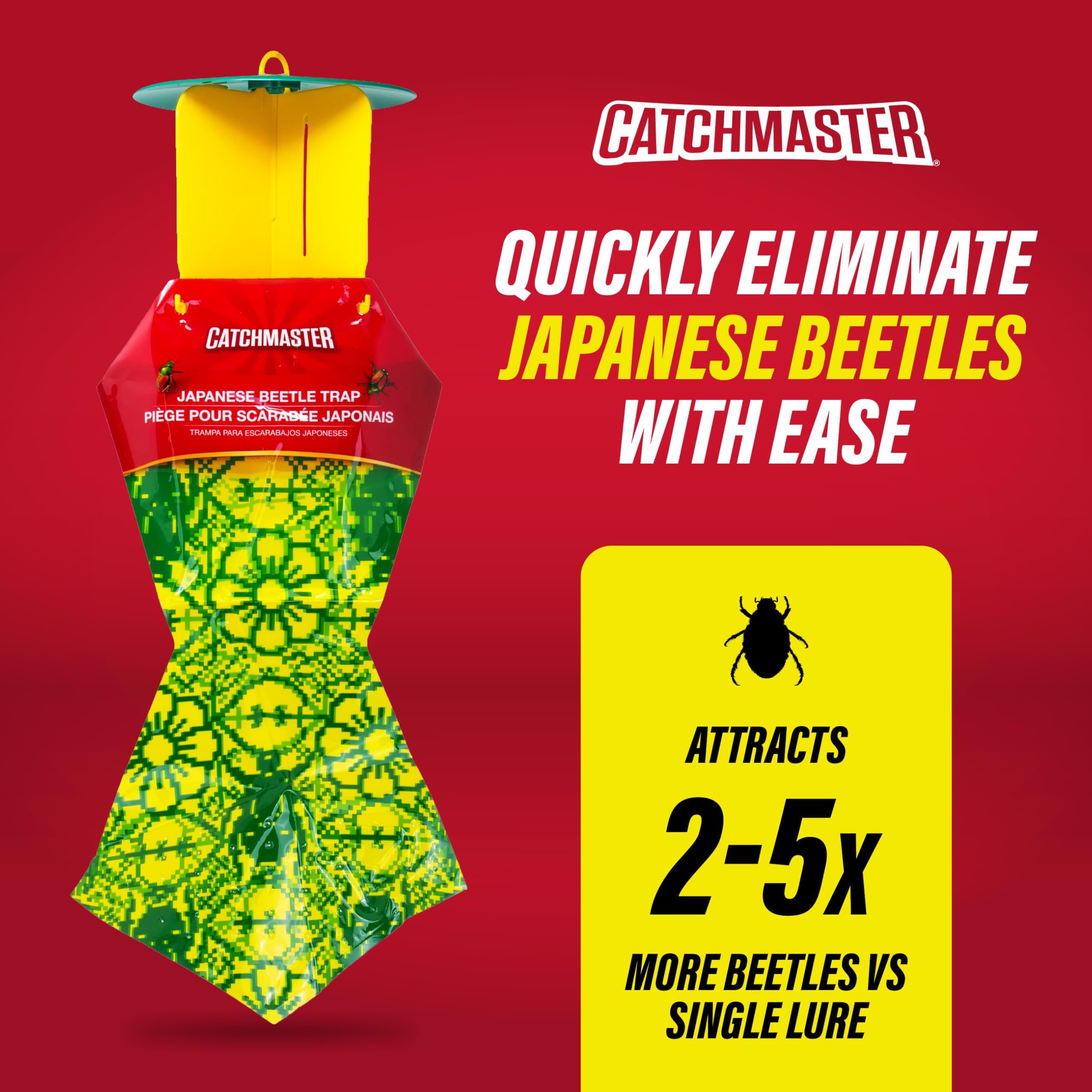 Catchmaster disposable bag full showing secure hourglass design
