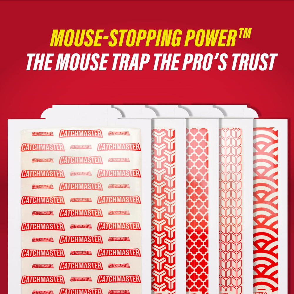 Catchmaster glue board deployed in a garage demonstrating discreet pest control
