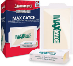 Catchmaster Max-Catch front packaging showing 72-count bulk pack for extended coverage