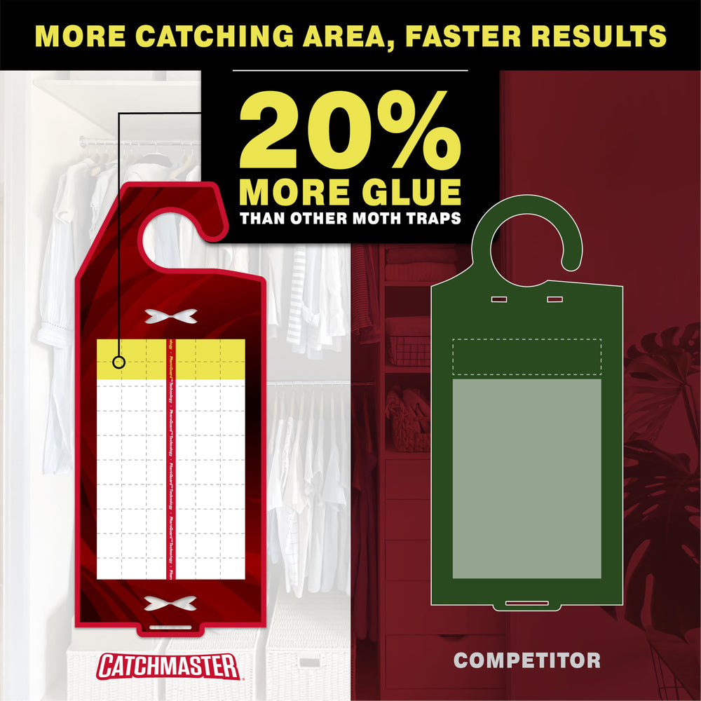 Catchmaster trampa junto a ropa vintage mostrando prevención de daños