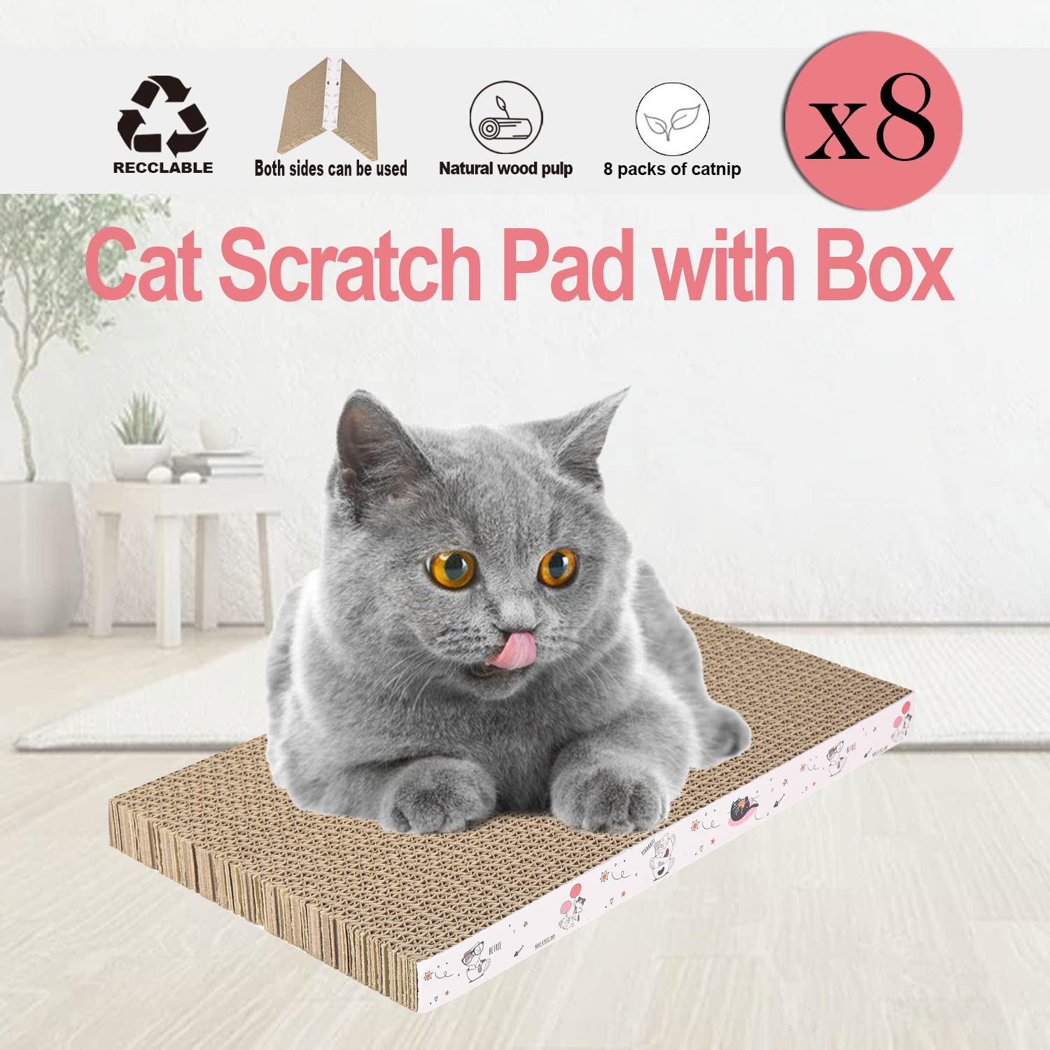 Catinarla rascador en salón mostrando integración y confort felino