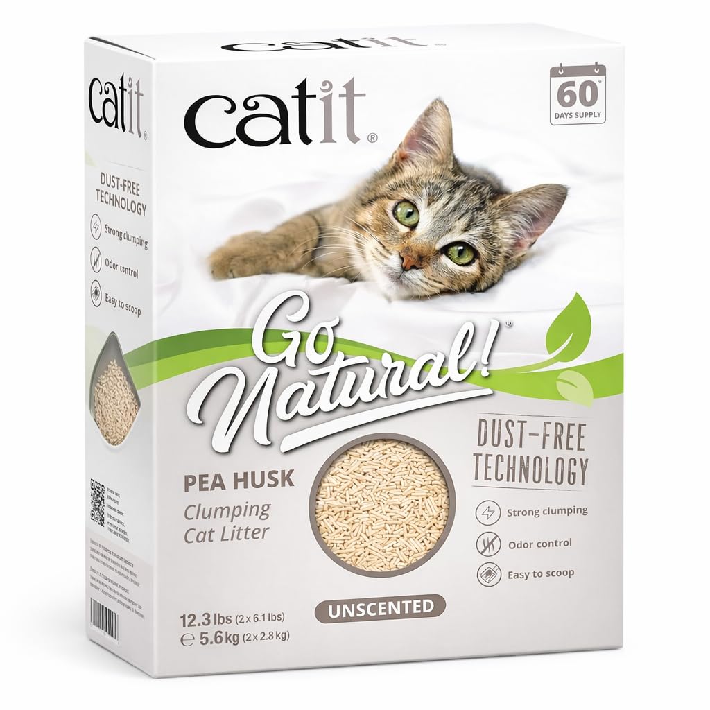 Catit envase frontal Pea Husk mostrando diseño y peso