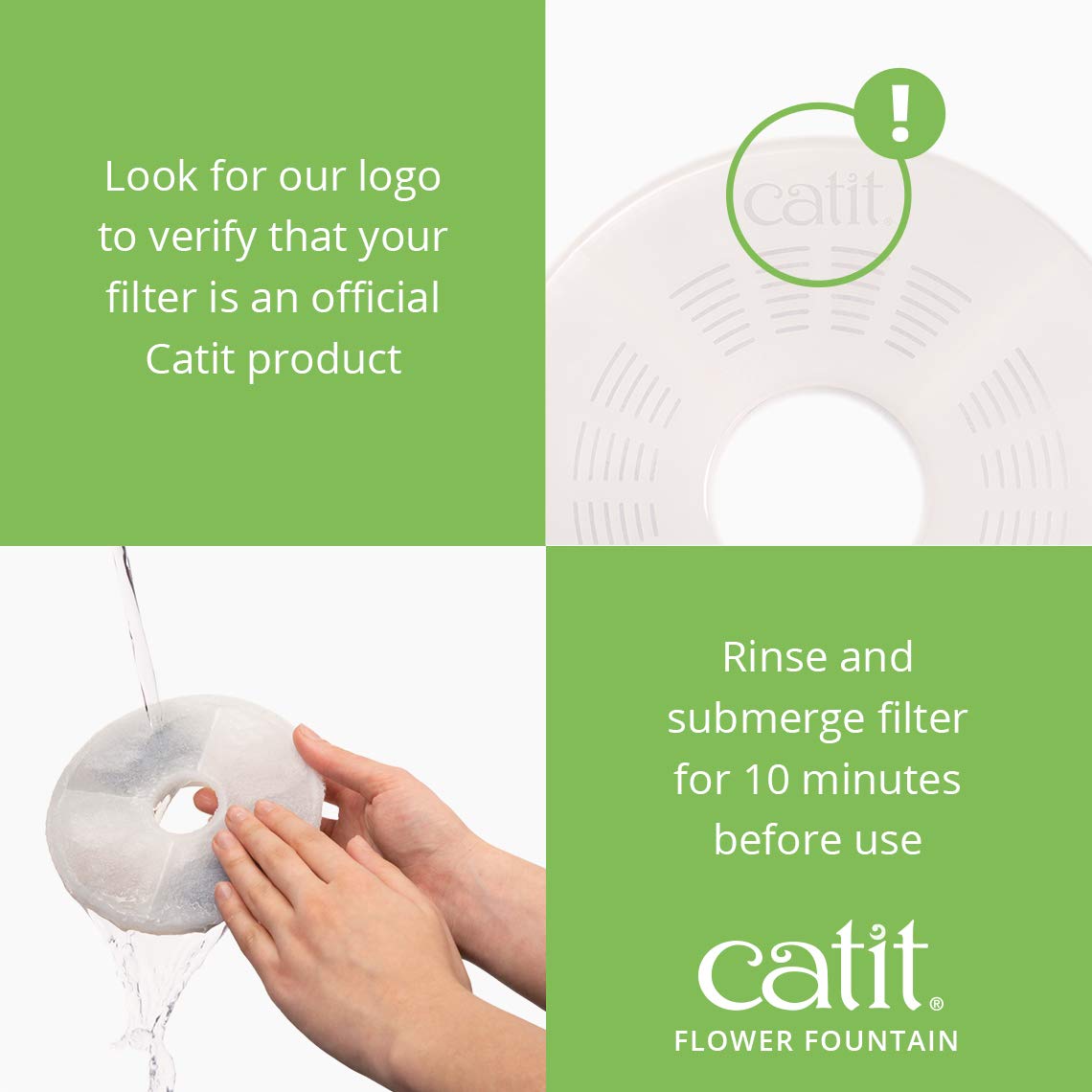 Catit Flower Fountain cuenco lleno 3L que reduce recargas diarias