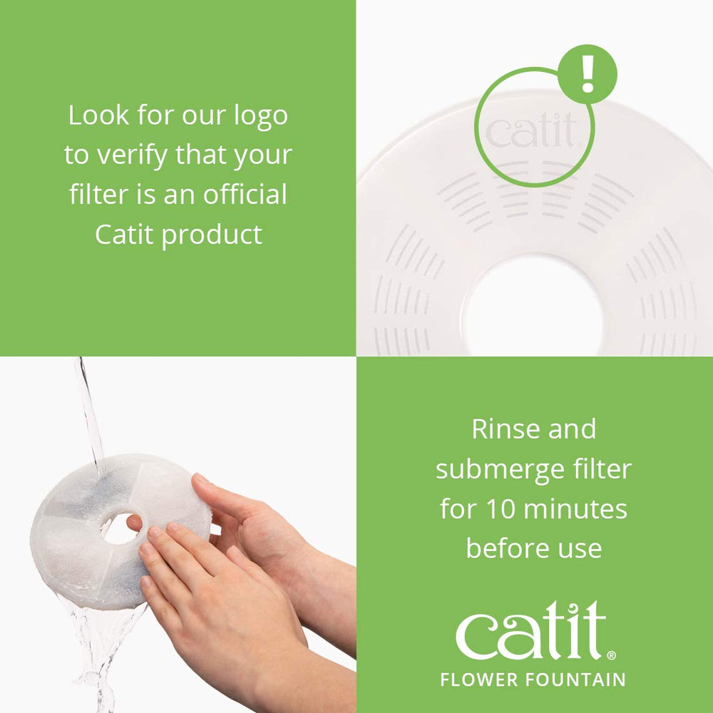 Catit Flower Fountain cuenco lleno 3L que reduce recargas diarias