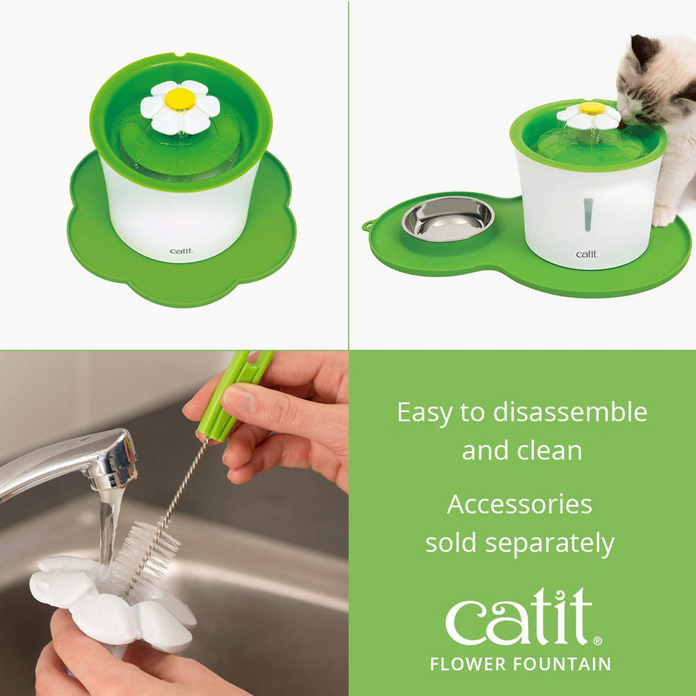 Catit Flower Fountain piezas desmontadas para lavado fácil y mantenimiento rápido