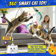 CATPICK primer plano de la pluma en movimiento para estimular caza