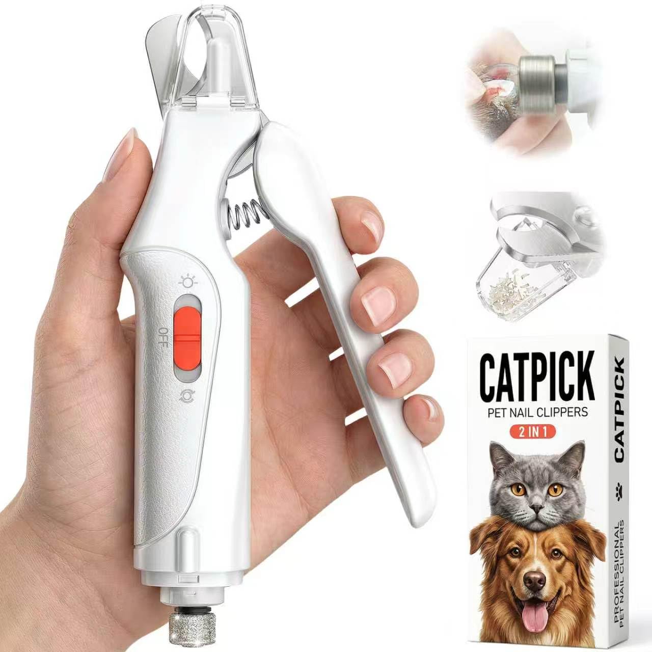 CATPICK vista frontal del cortauñas, control y ergonomía mejorados
