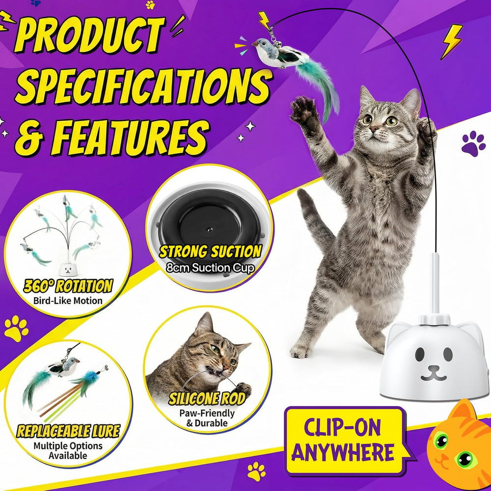 Catpick joy base con ventosa de 8cm que mantiene el juguete estable