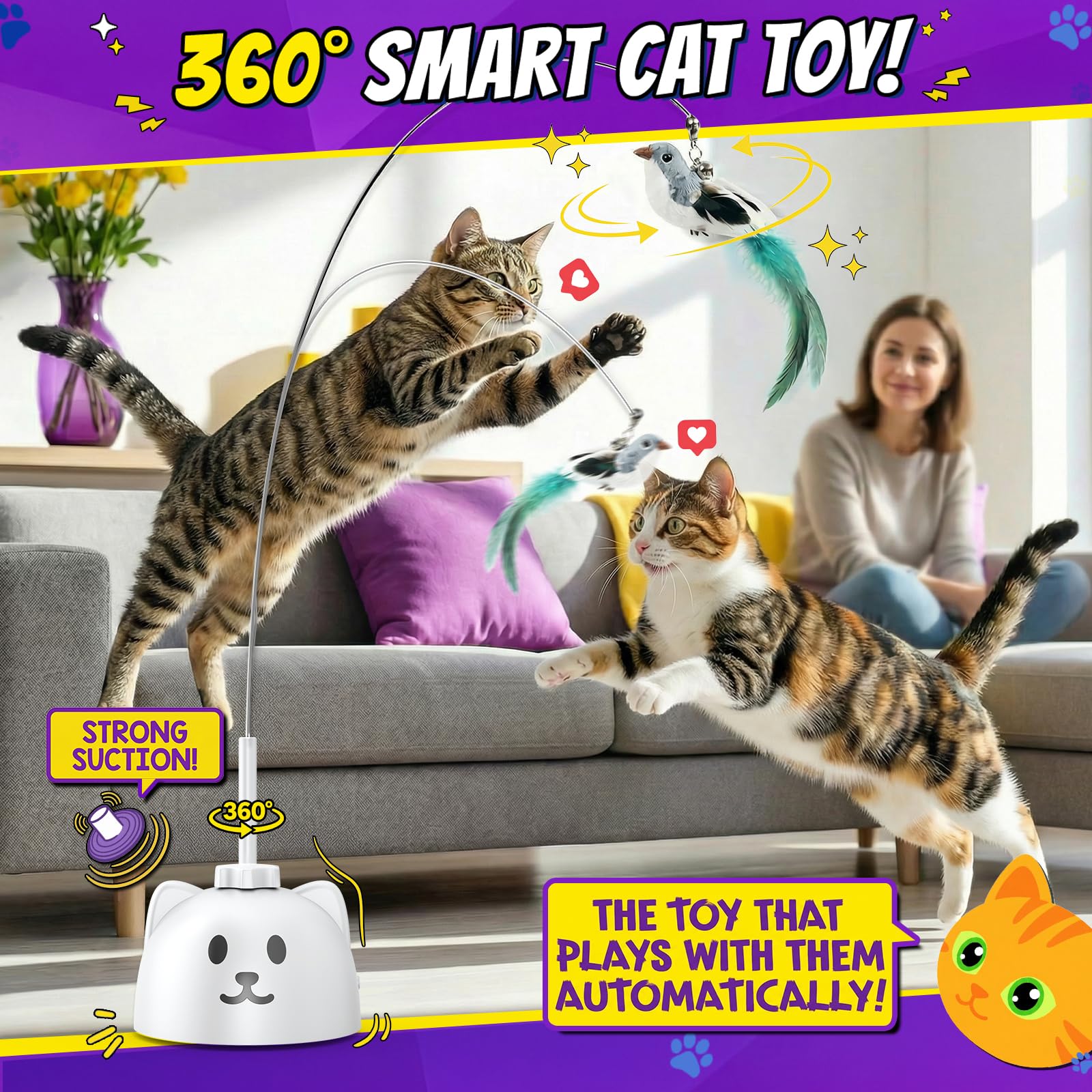Catpick joy detalle de la varita con funda de silicona que protege al gato