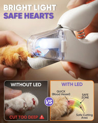 CATPICK dual LED iluminando la uña para mayor visibilidad y precisión