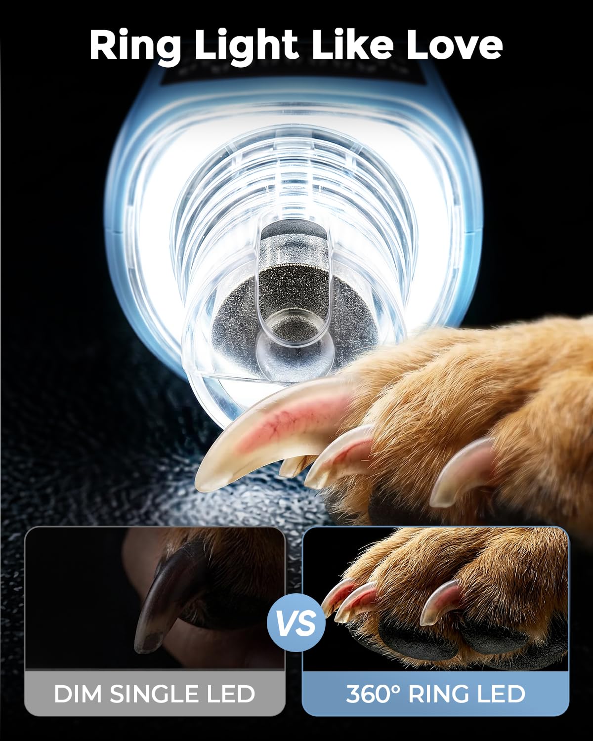CATPICK anillo LED encendido, mejor visibilidad de uñas