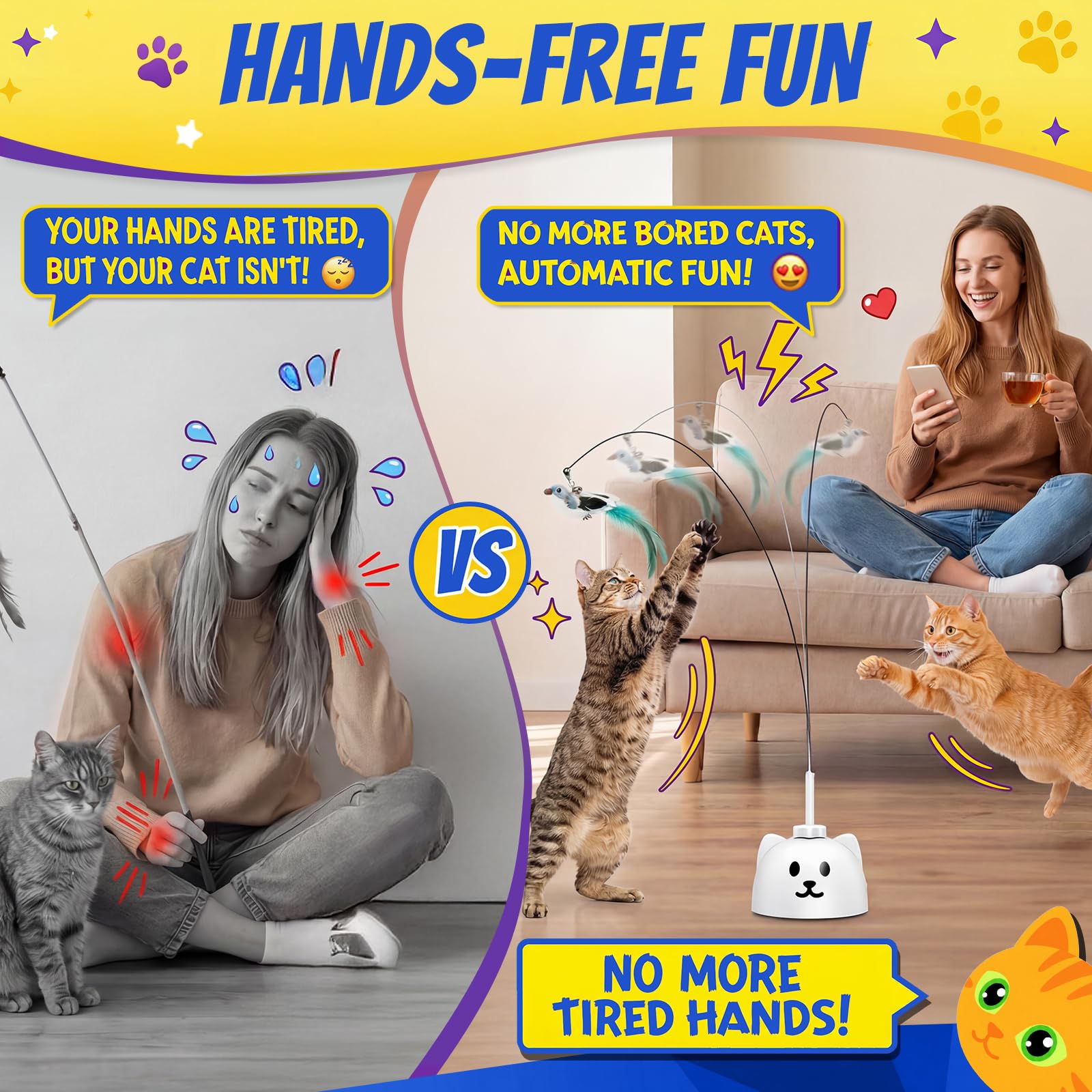 CATPICK gato jugando en sala para ejercicio y entretenimiento